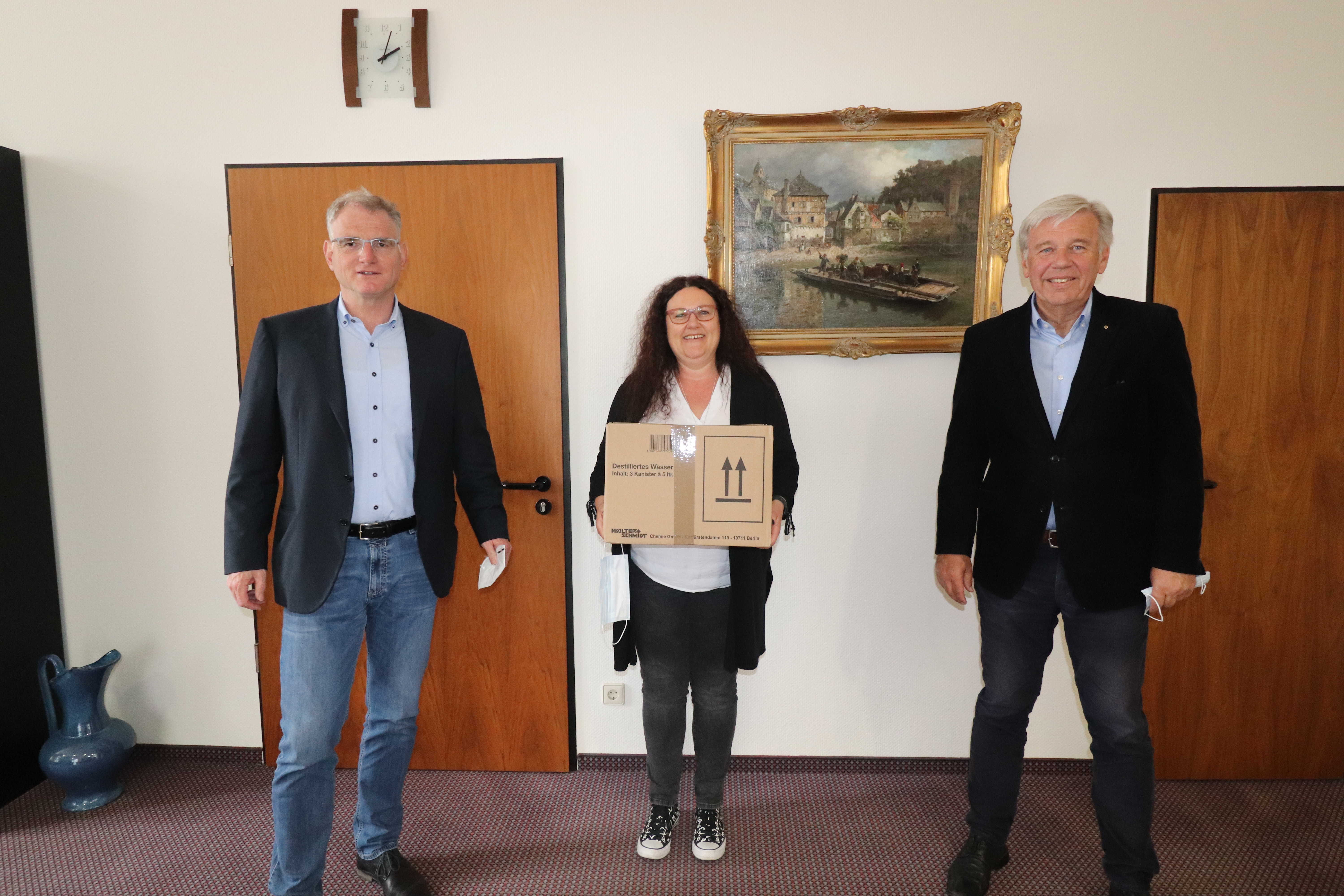 Bild von Carmen Meyen, Bürgermeister Uwe Bruchhäuser, Erhardt Frahm