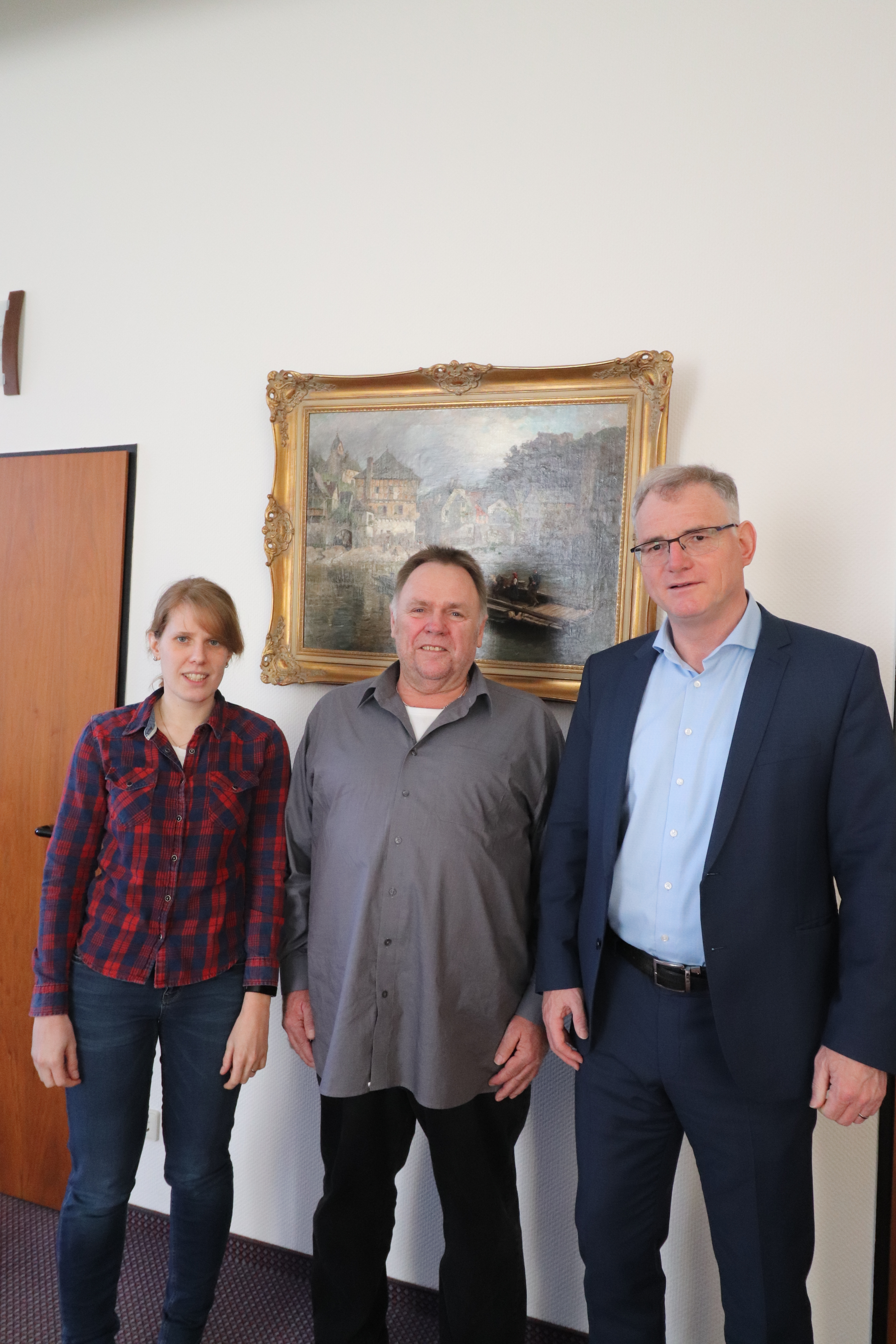 Bild Stephanie Klein, Wolfgang Hafermann, Bürgermeister Uwe Bruchhäuser